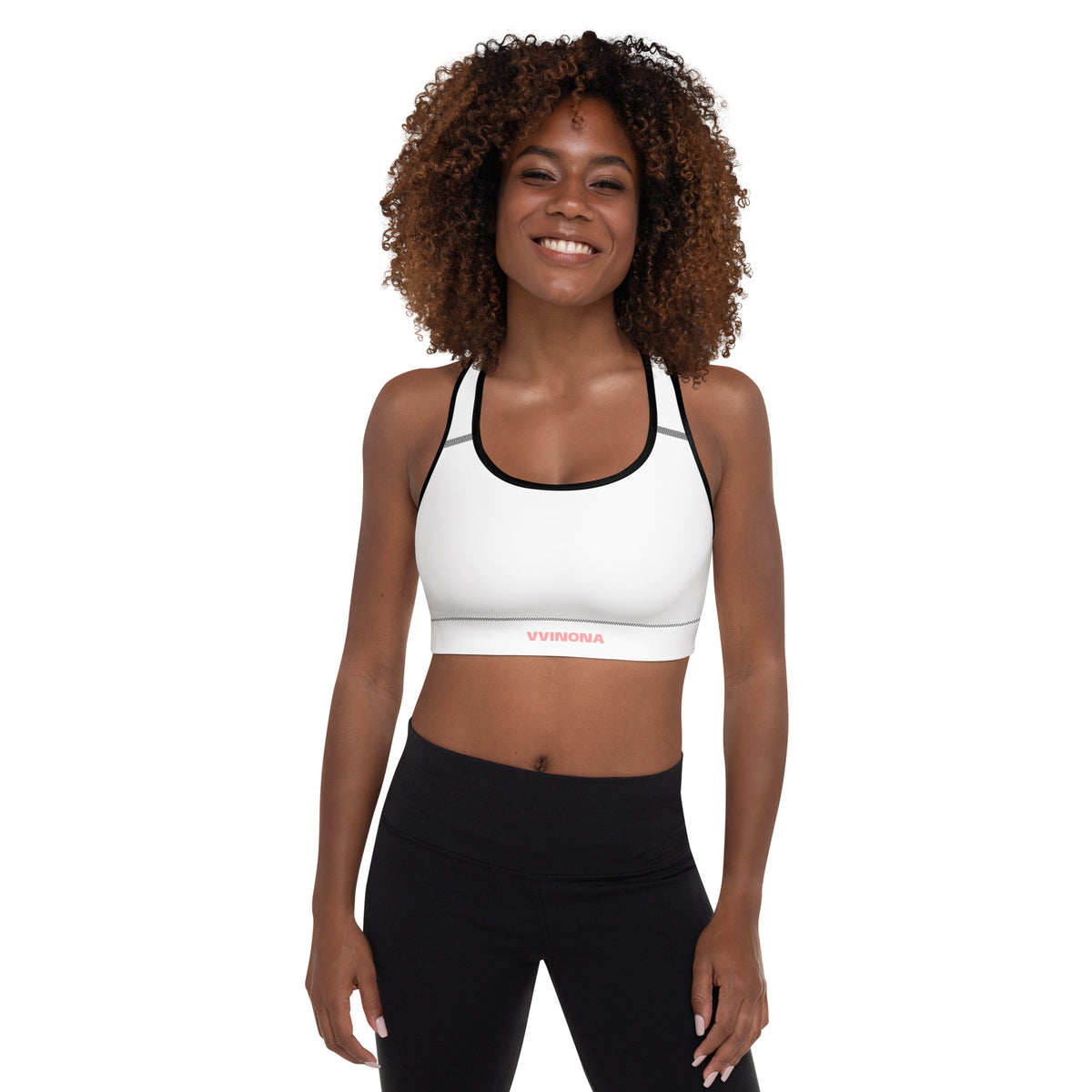 VVINONA Padded Sports Bra in black – front view