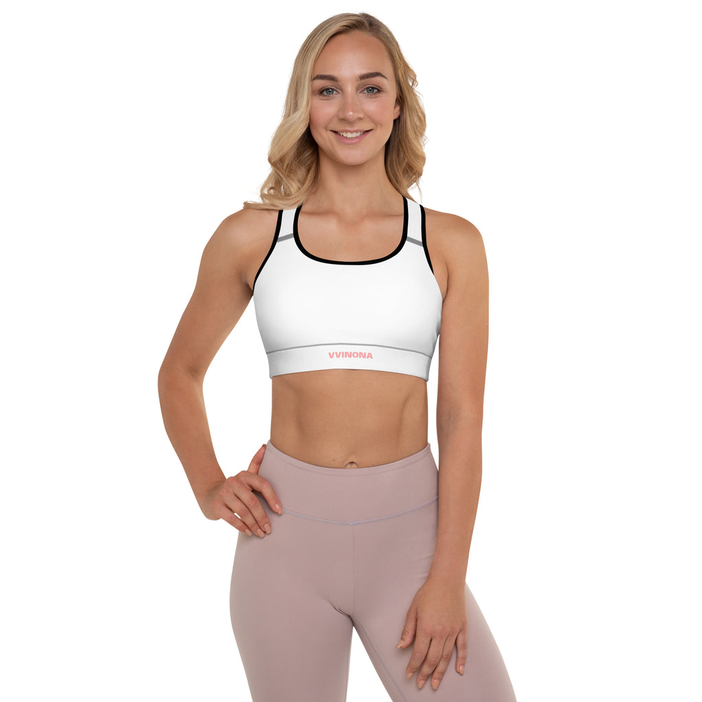 VVINONA Padded Sports Bra in black – front view