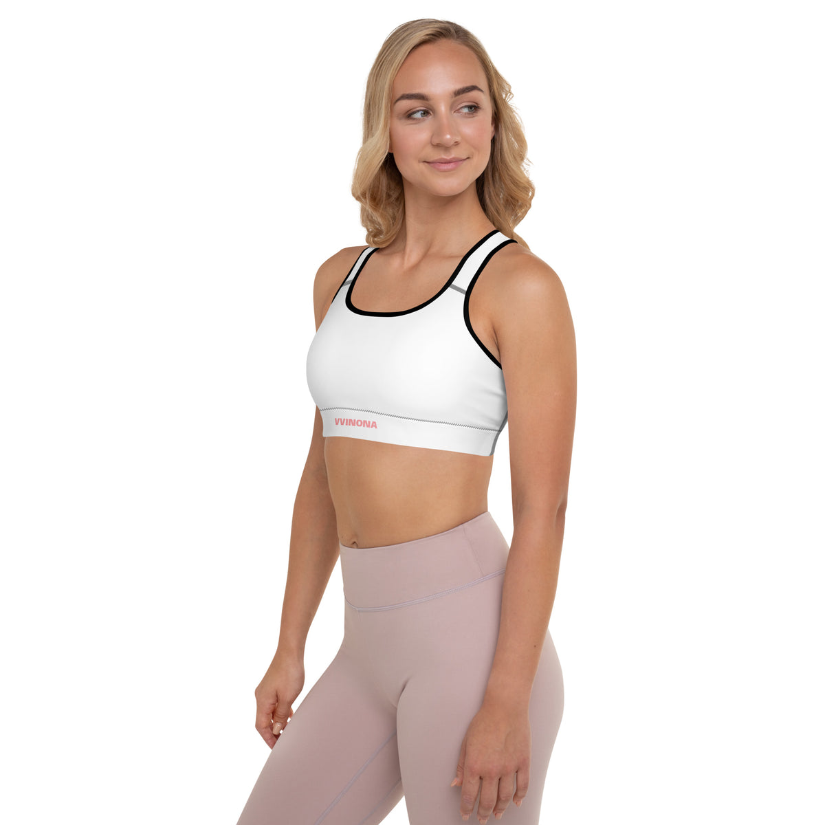 VVINONA Padded Sports Bra in black – left side view