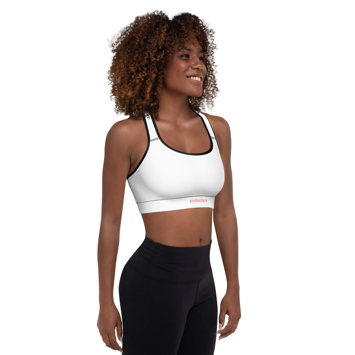 VVINONA Padded Sports Bra in black – right side view