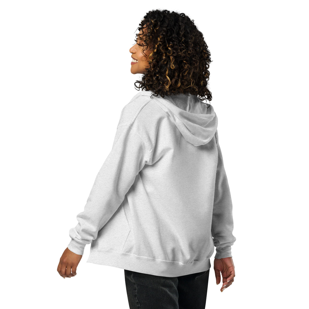 VVINONA Unisex Zip Hoodie in ash – back view