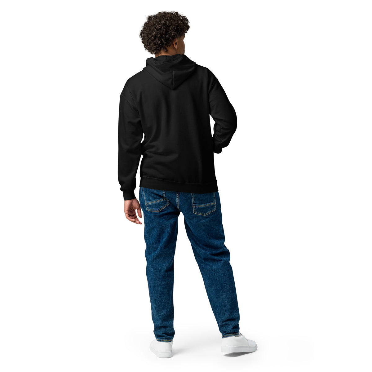 VVINONA Unisex Zip Hoodie in black – back view