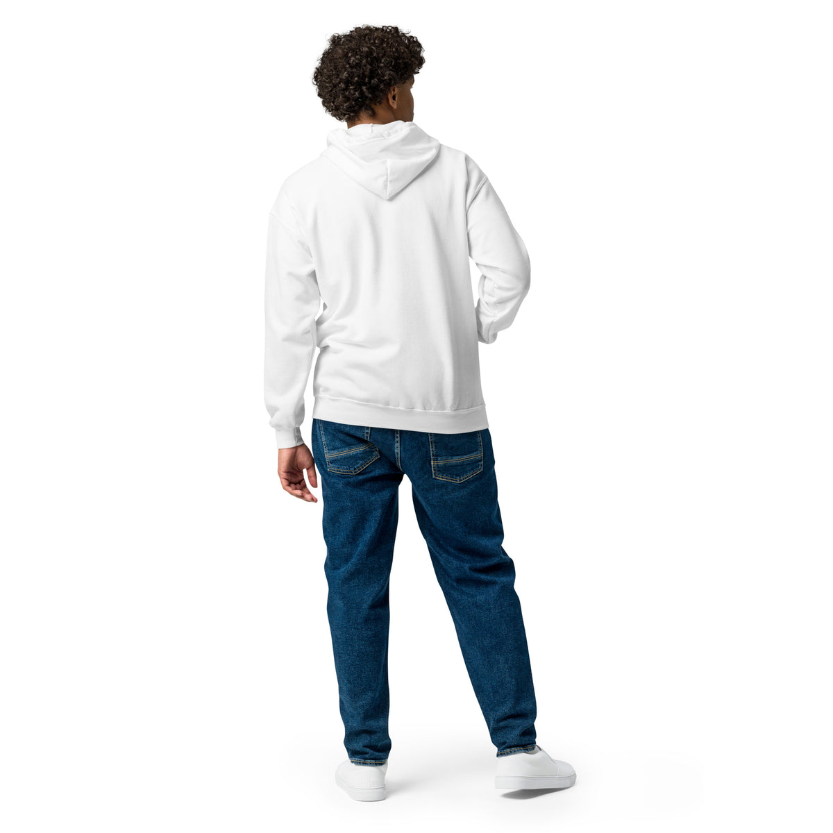 VVINONA Unisex Zip Hoodie in white – back view