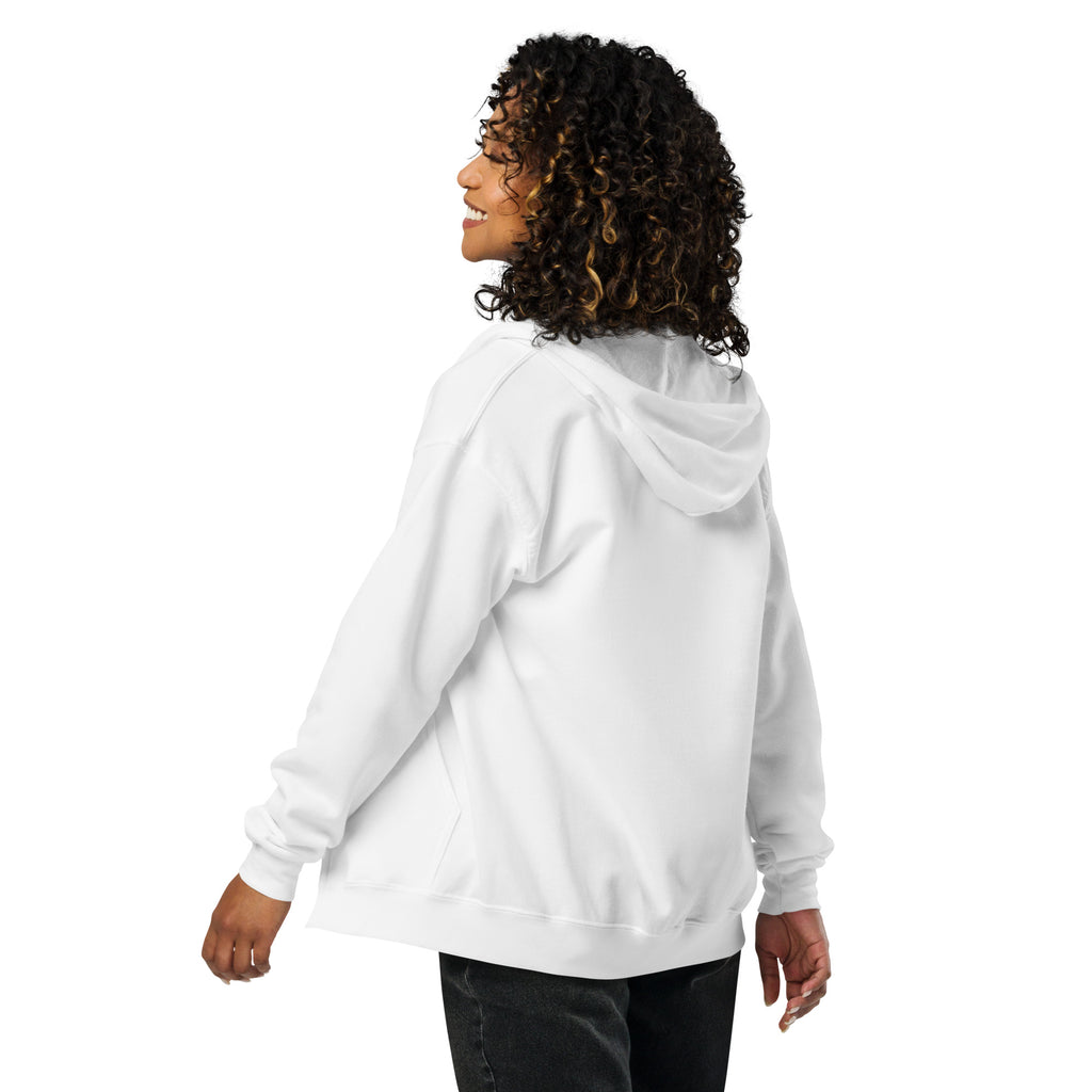 VVINONA Unisex Zip Hoodie in white – back view