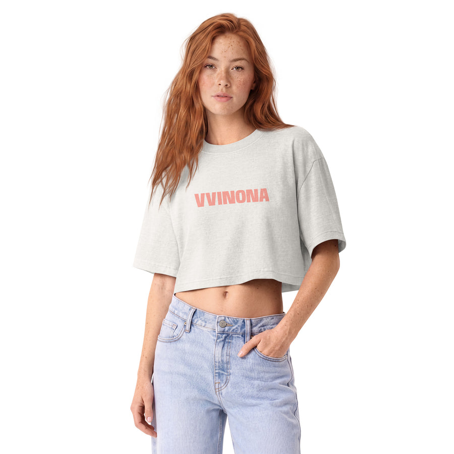 VVINONA Women's Garment-Dyed Cropped Tee