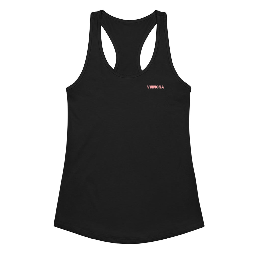 VVINONA Women's Fitted Racerback Tank in black – front view