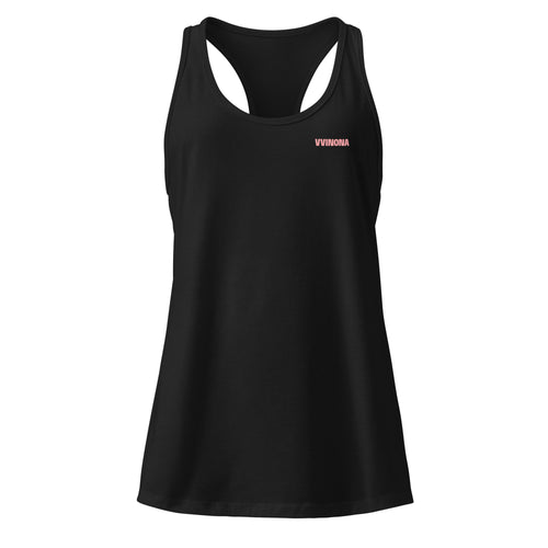 VVINONA Women's Fitted Racerback Tank in black – front view