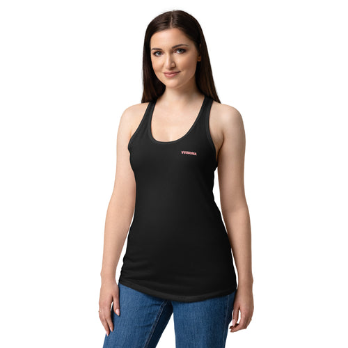 VVINONA Women's Fitted Racerback Tank in black – front view