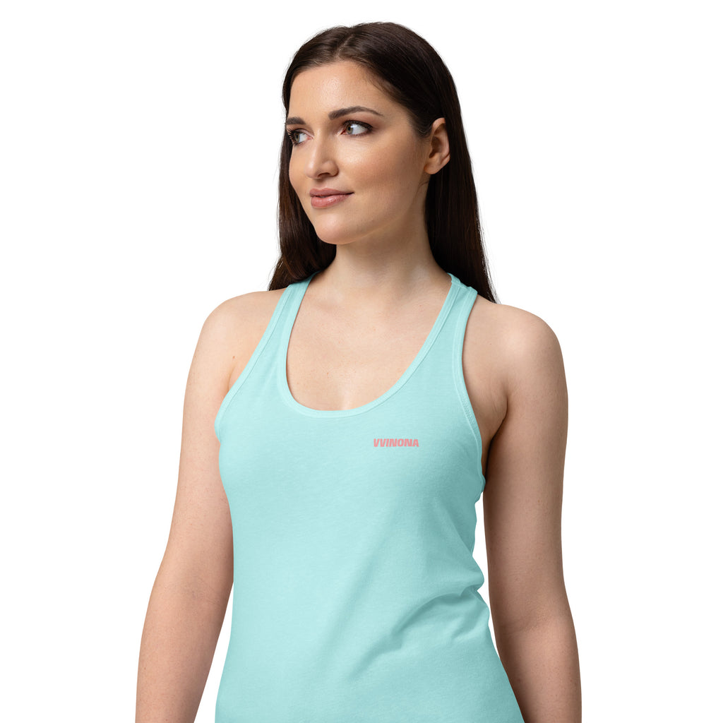 VVINONA Women's Fitted Racerback Tank in cancun – front view