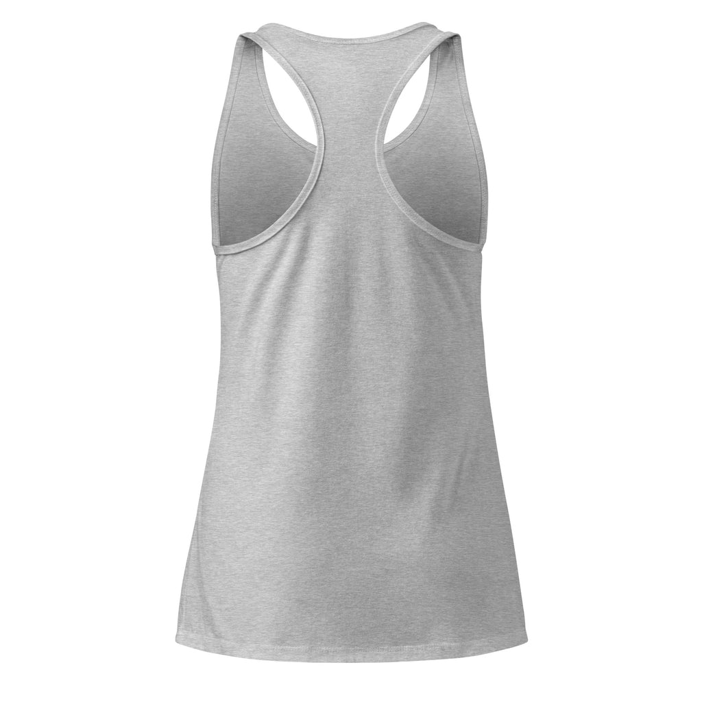 VVINONA Women's Fitted Racerback Tank in heather grey – back view