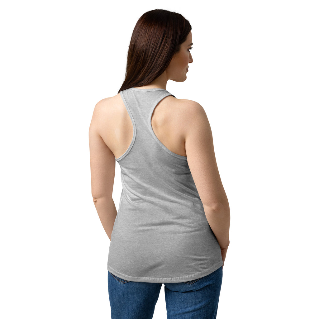 VVINONA Women's Fitted Racerback Tank in heather grey – back view