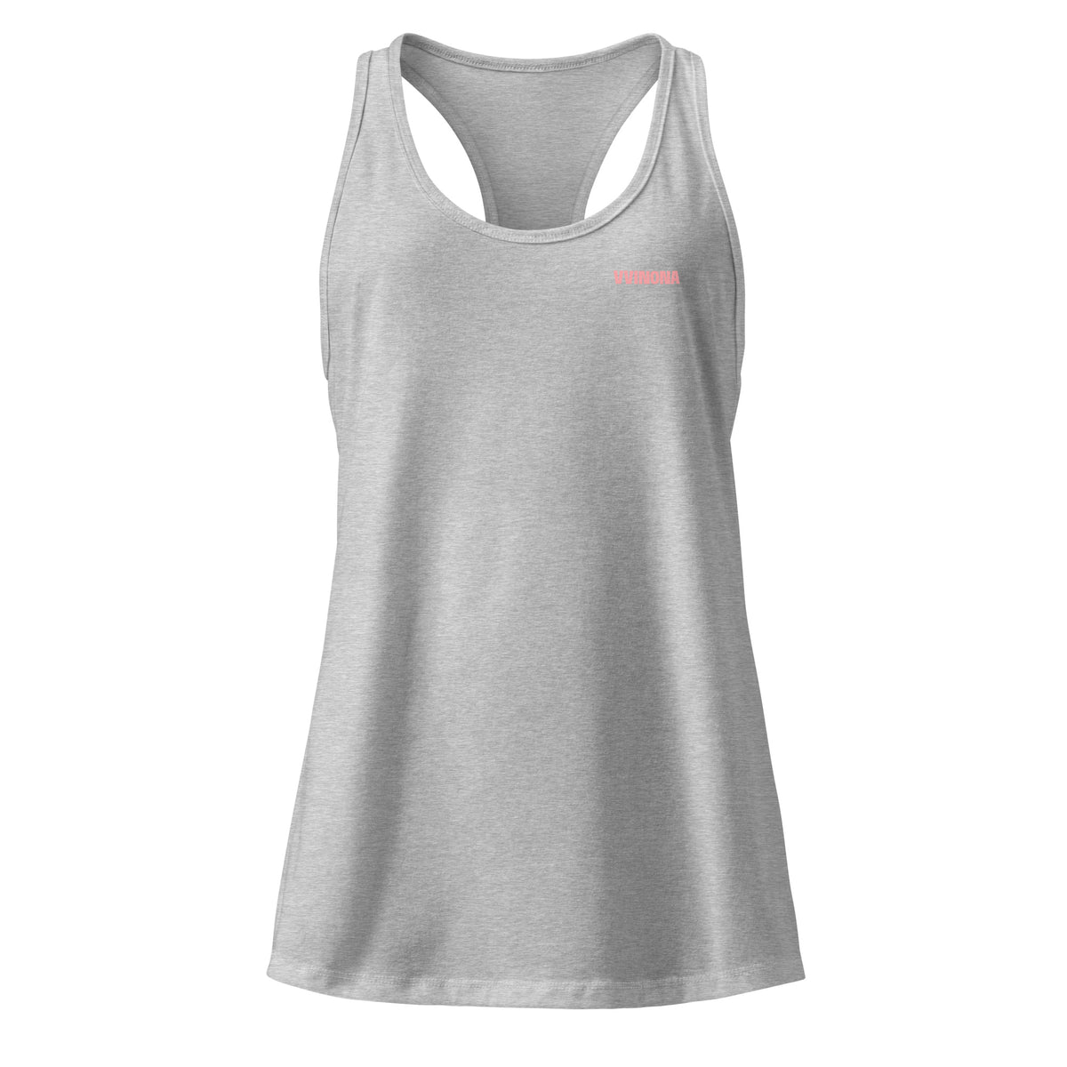 VVINONA Women's Fitted Racerback Tank in heather grey – front view