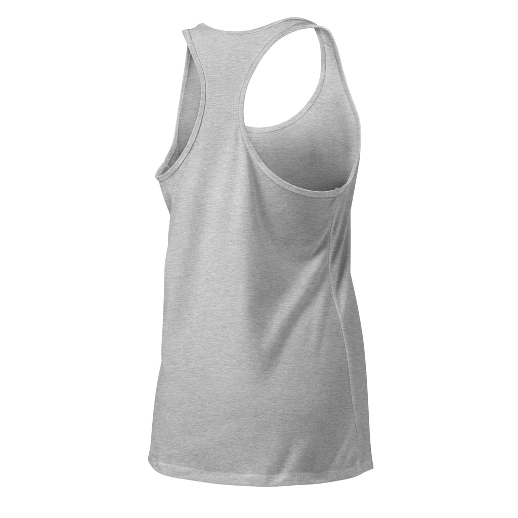 VVINONA Women's Fitted Racerback Tank in heather grey – rear right view