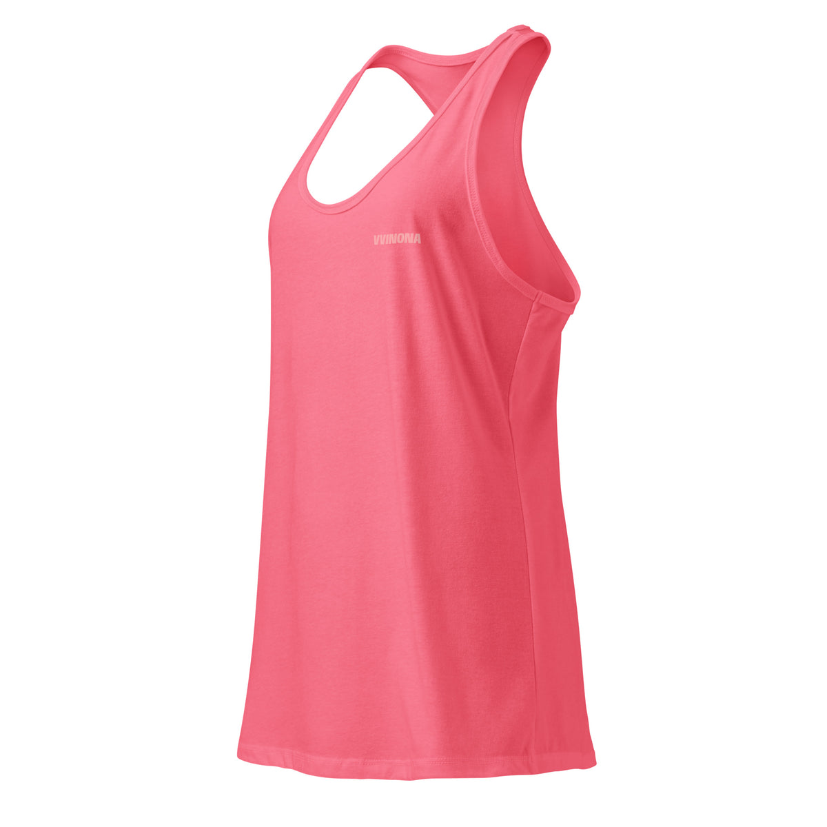 VVINONA Women's Fitted Racerback Tank in hot pink – front left view