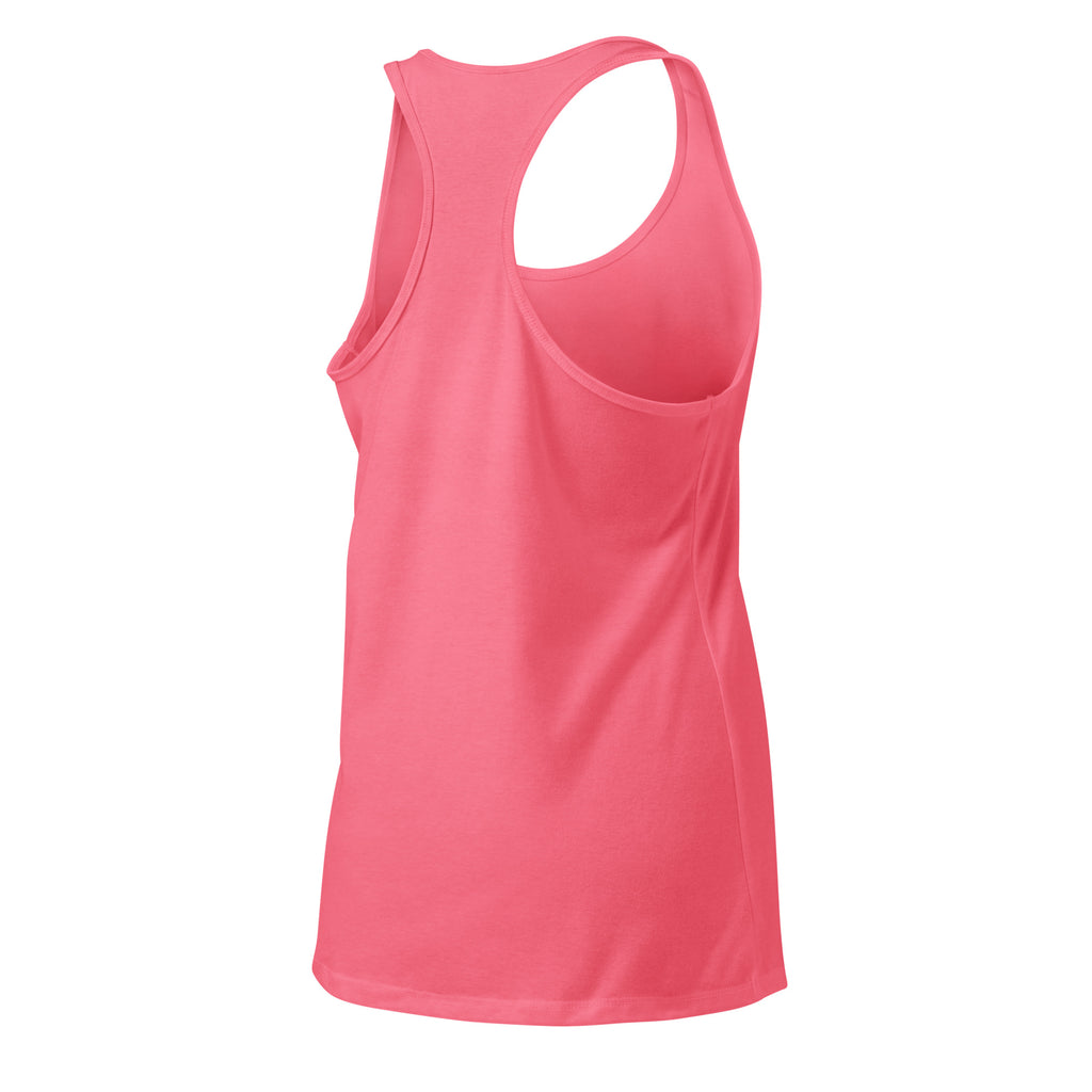VVINONA Women's Fitted Racerback Tank in hot pink – rear right view