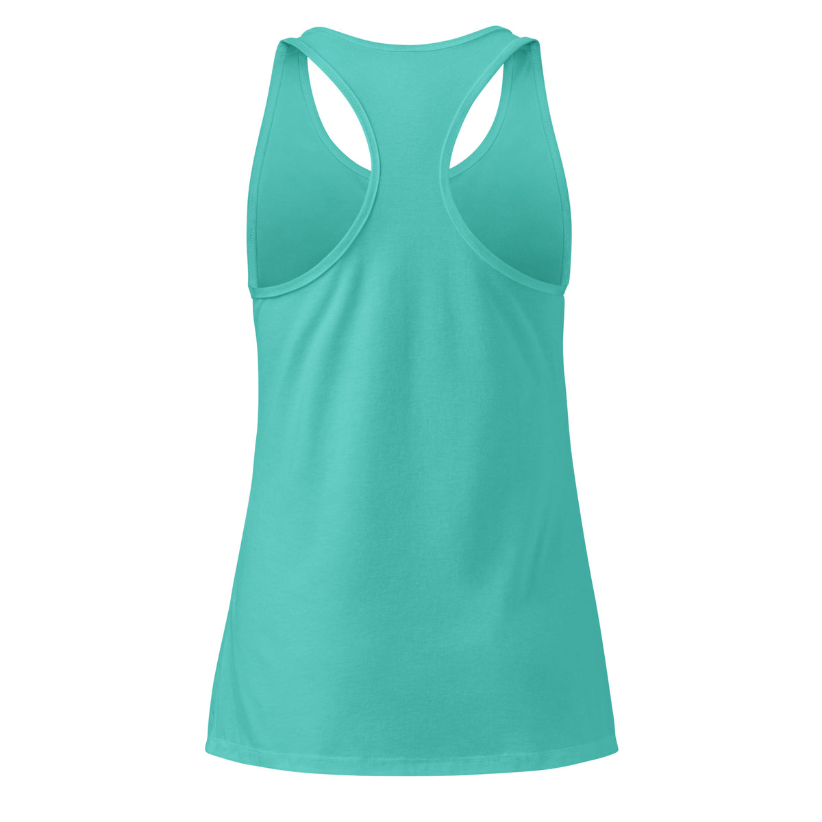 VVINONA Women's Fitted Racerback Tank in tahiti blue – back view