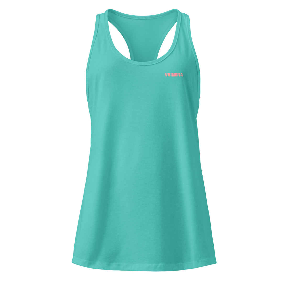 VVINONA Women's Fitted Racerback Tank in tahiti blue – front view