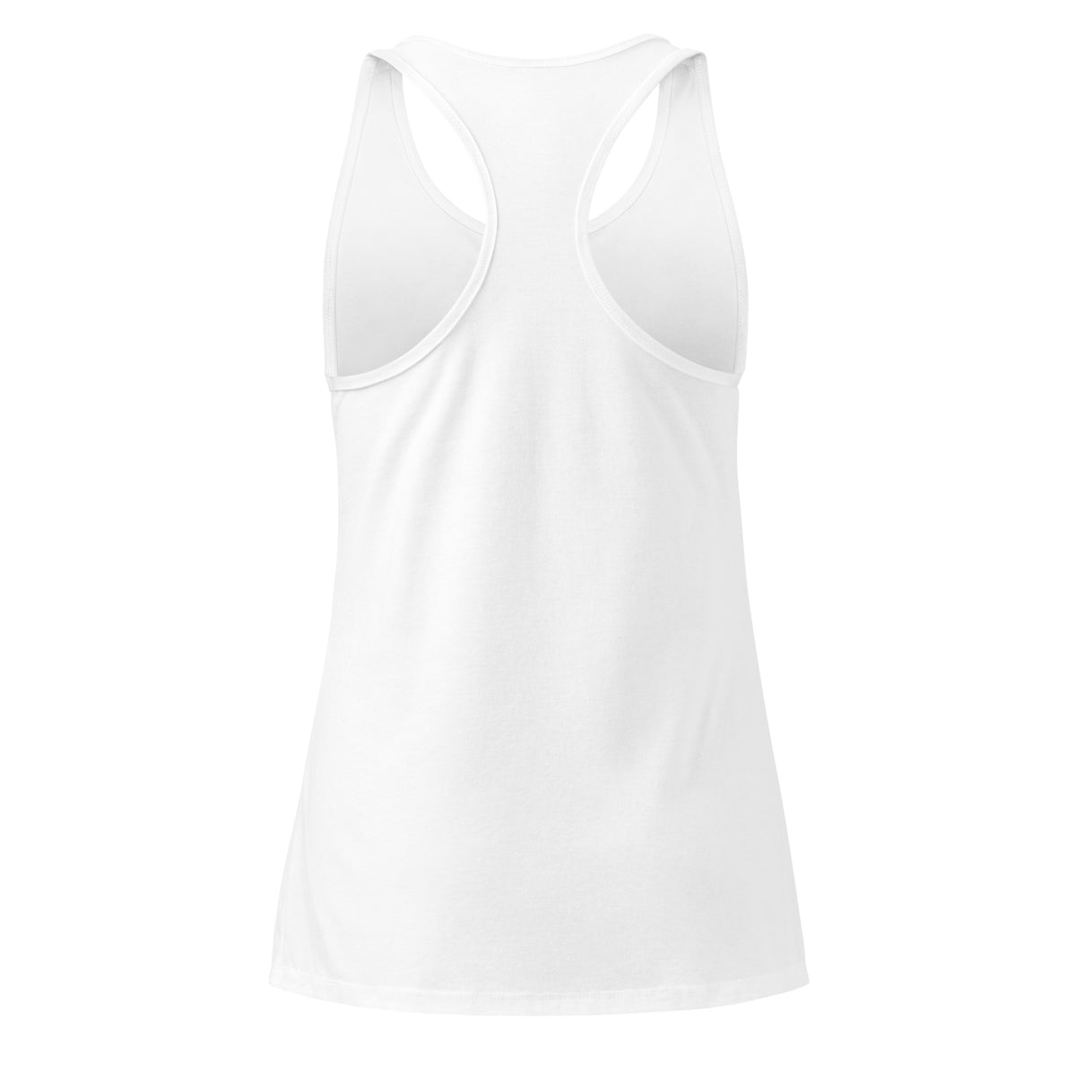 VVINONA Women's Fitted Racerback Tank in white – back view