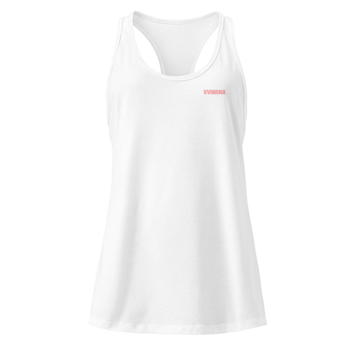 VVINONA Women's Fitted Racerback Tank in white – front view
