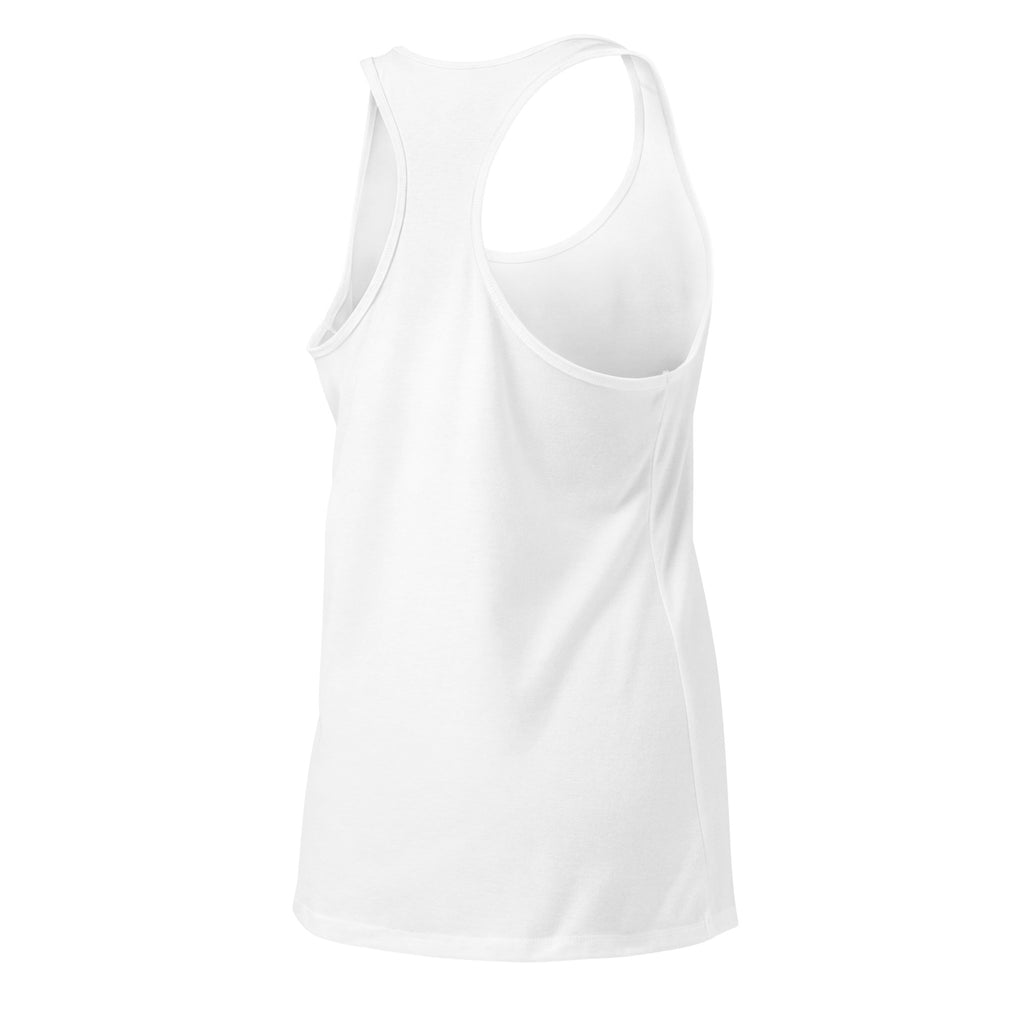 VVINONA Women's Fitted Racerback Tank in white – rear right view