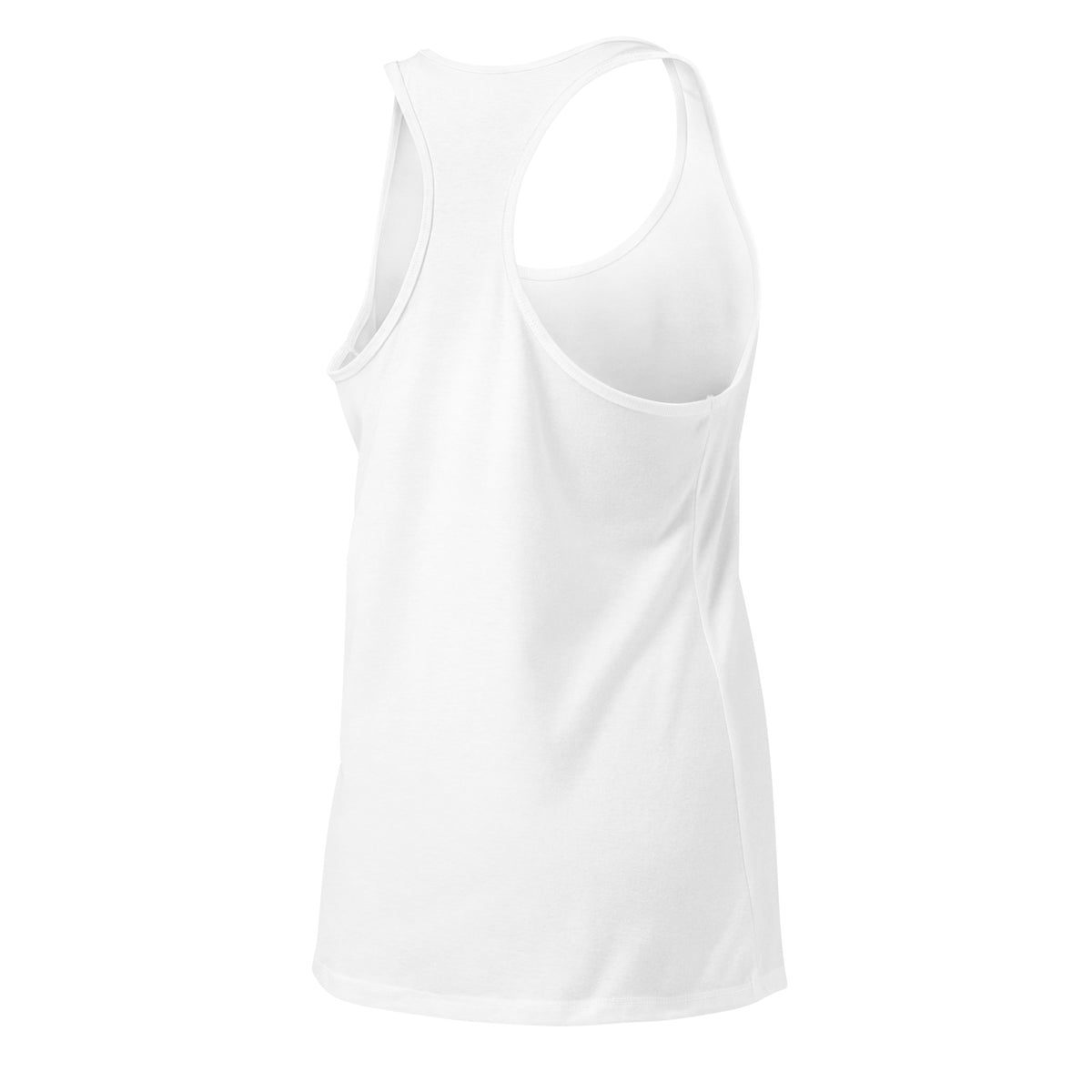 VVINONA Women's Fitted Racerback Tank in white – rear right view